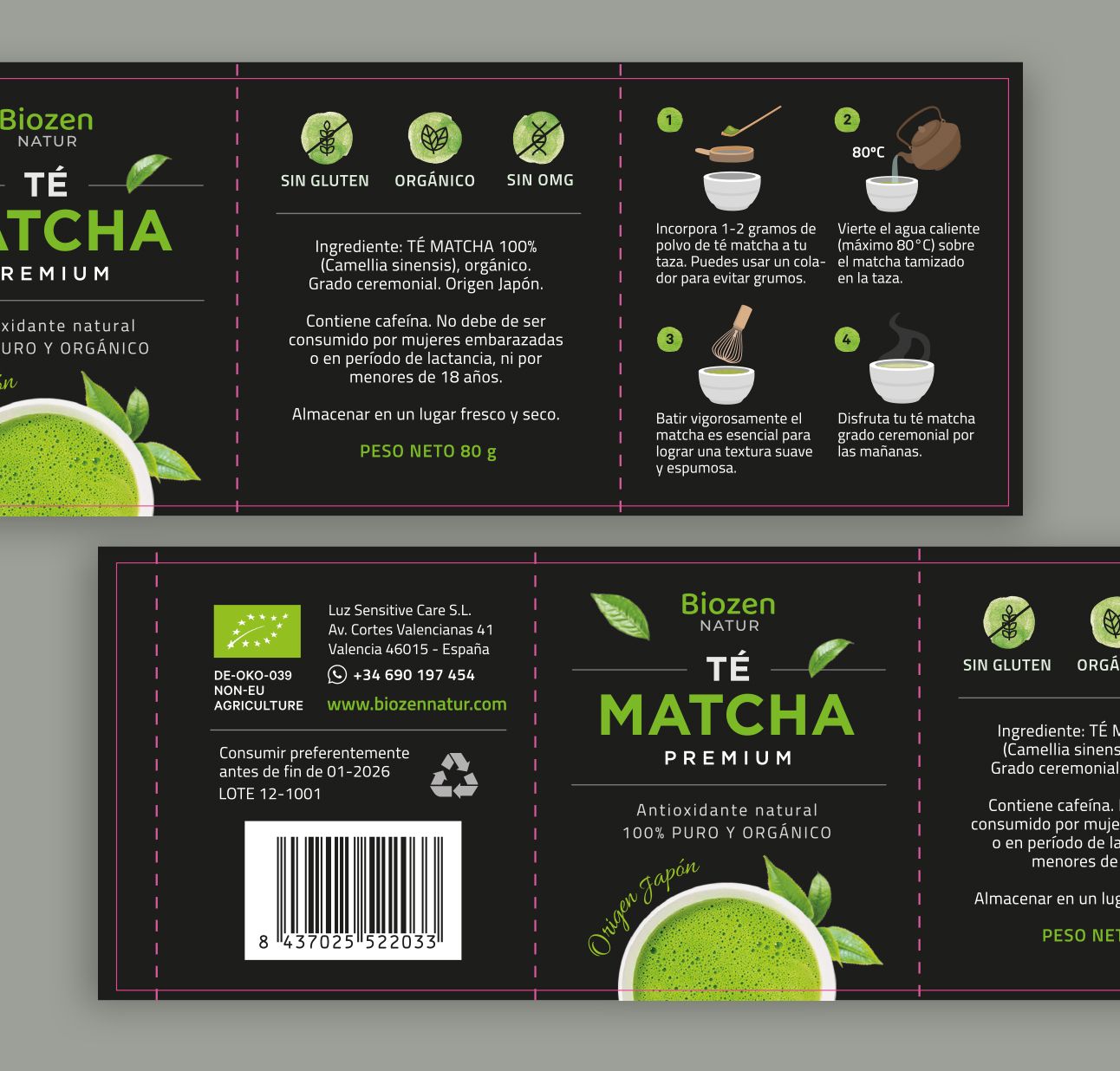 Etiqueta para Te Matcha